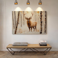 Noble Stag Among Winter Birches