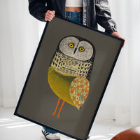 Stylized Owl with Golden Feathers