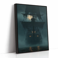 Ghost Ship Arriving Fashionably Late, print in a black frame