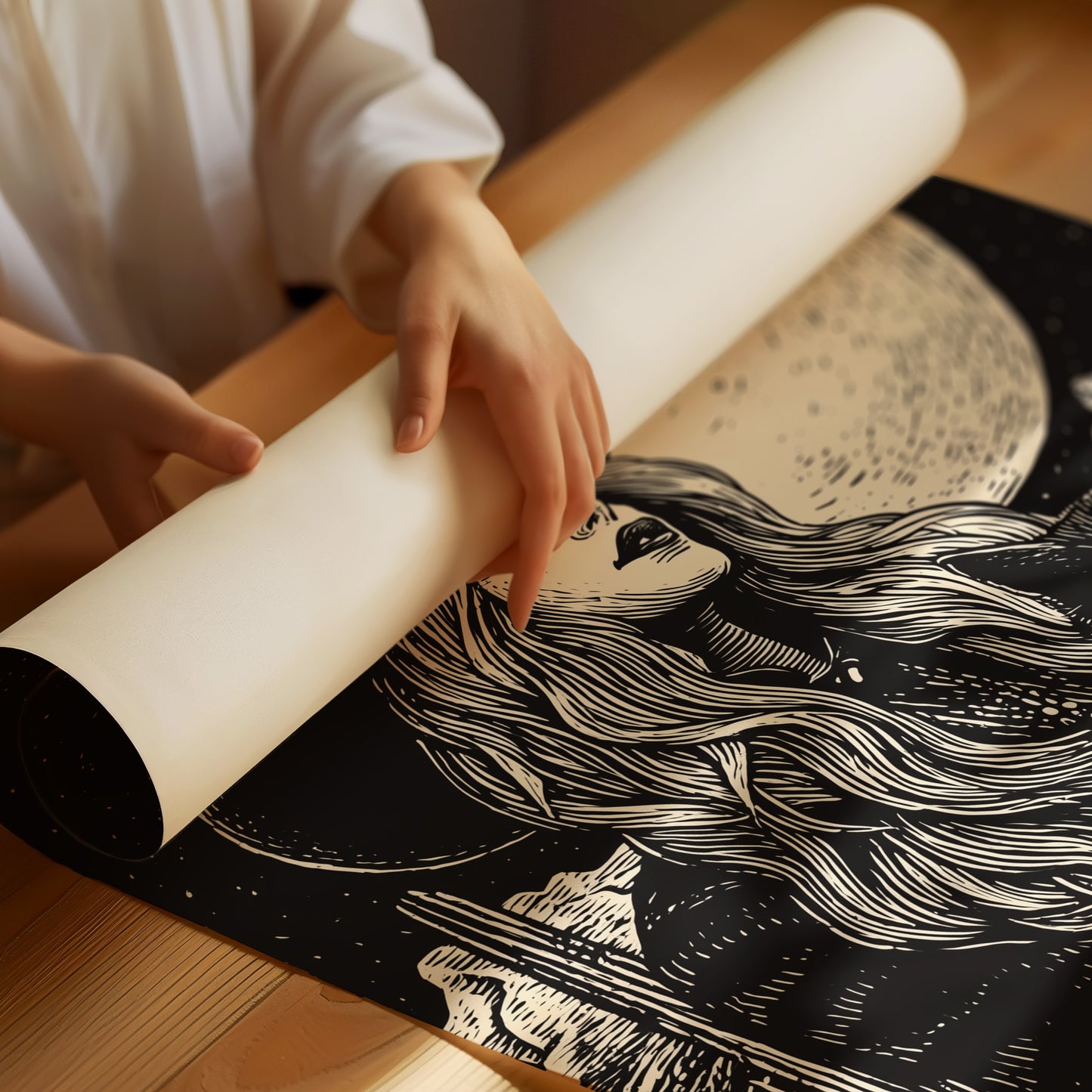 Moonlit Tales Between Desert Stars