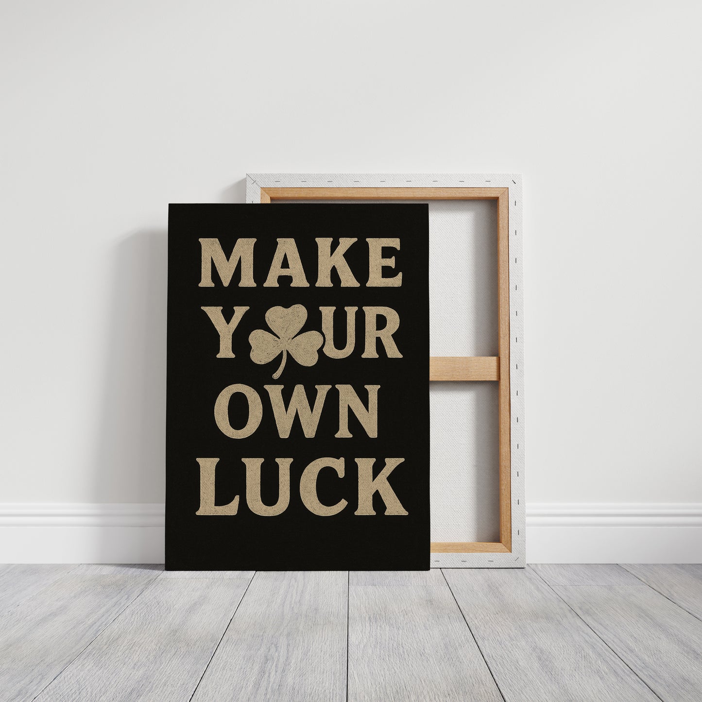 Make Your Own Luck Shamrock Poster Black