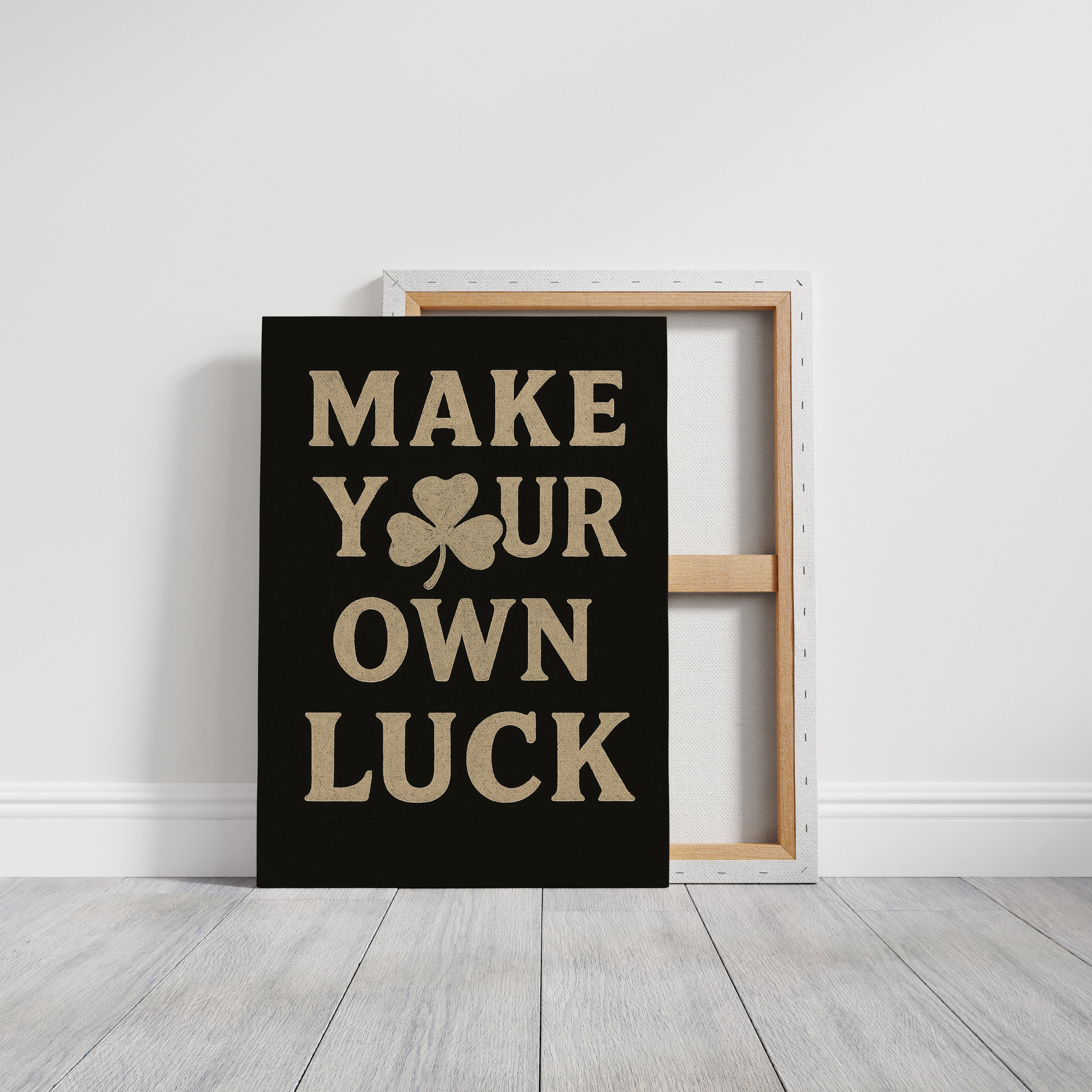 Make Your Own Luck Shamrock Poster Black