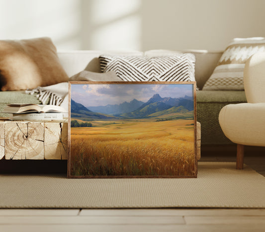 Wheat Fields Bow To Mountain Kings