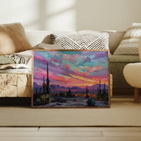 Saguaros Dance Under Painted Skies