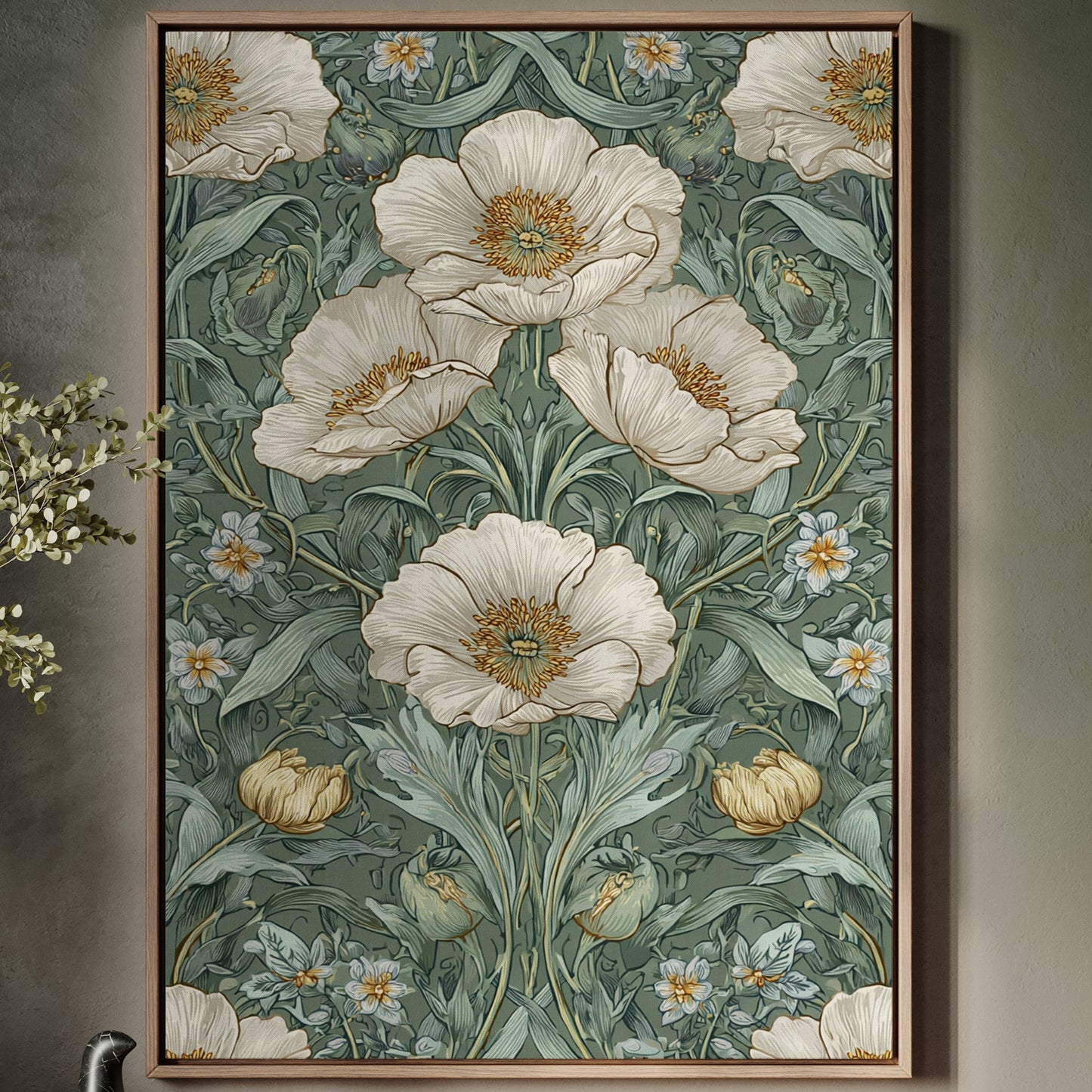 Delicate Blossoms on Verdant Background