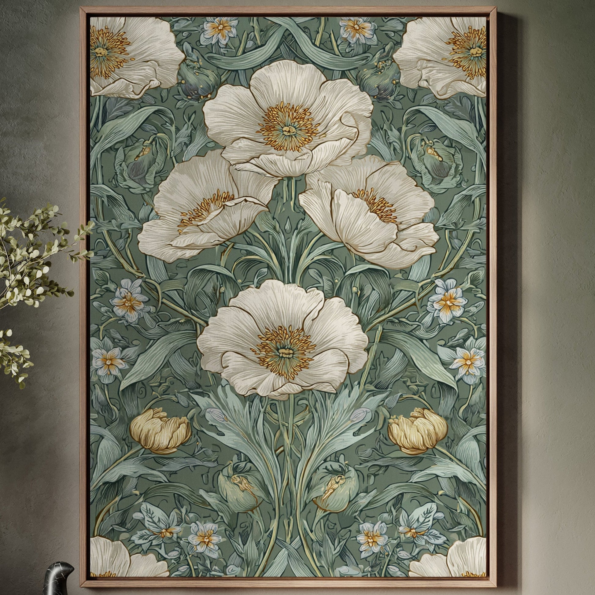 Delicate Blossoms on Verdant Background