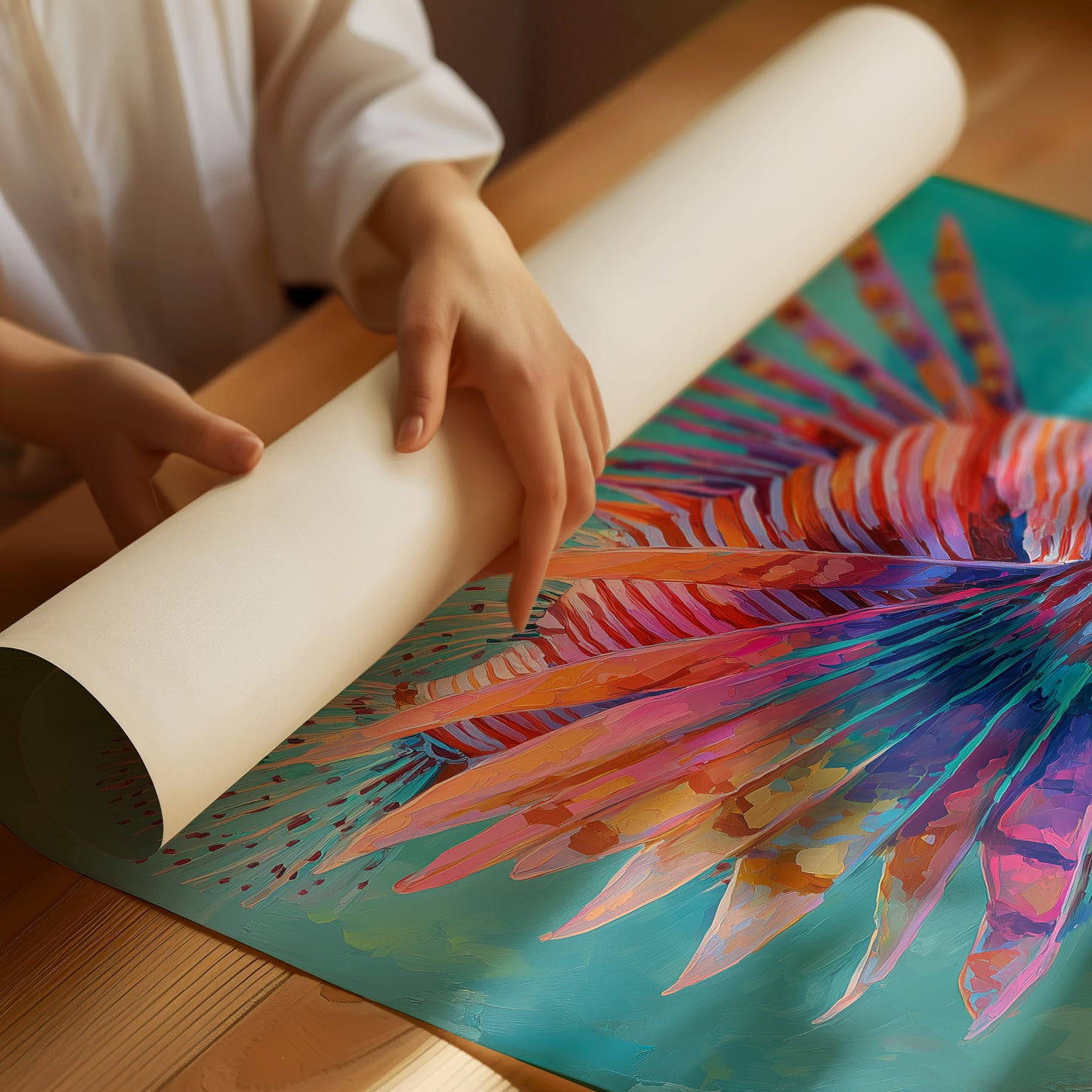 Vibrant Spines Pierce Aqua Depths