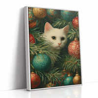 Yuletide Curiosity Among Evergreen Boughs