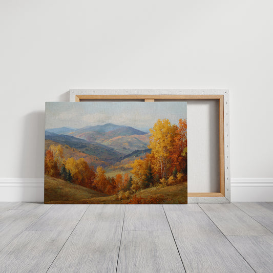 Autumn's Embrace on Distant Hills