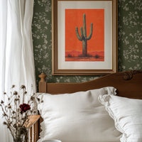 Lone Saguaro Against Desert Flame