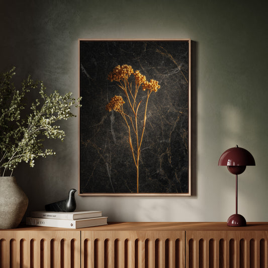 Golden Blooms Against Timeless Stone