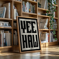 Yeehaw Mosaic Western Shout in Black