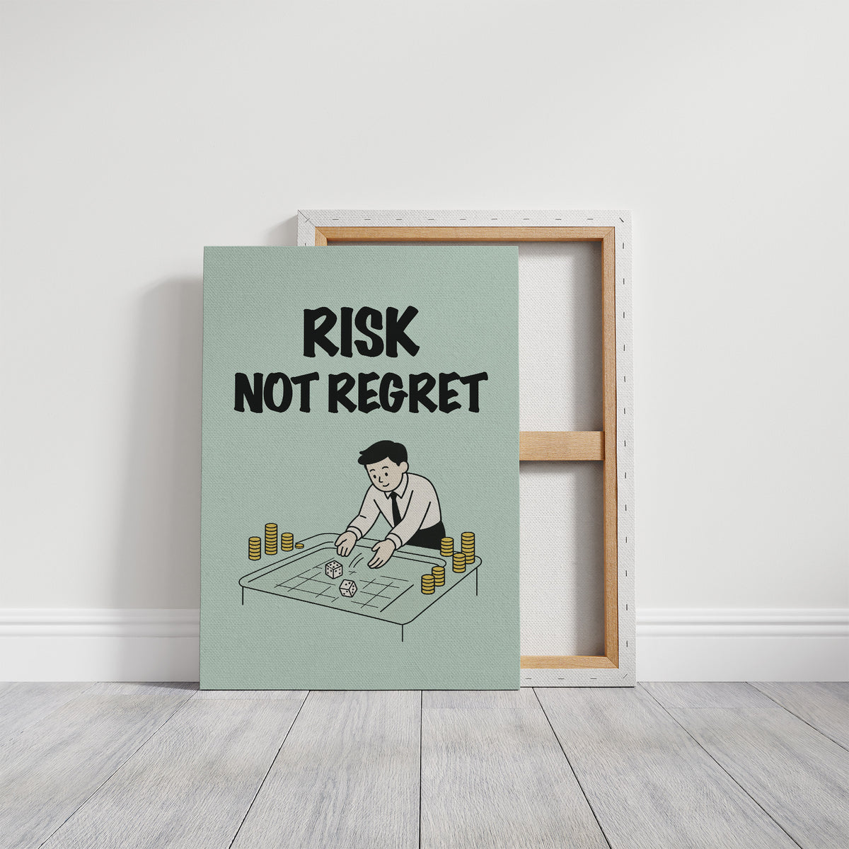 Risk Not Regret Dice Table Art