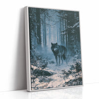 Wolf's Gaze Through Winter Woods