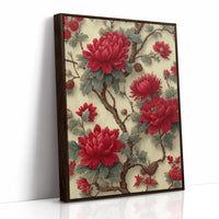 Red Blooms on Ivory Branches