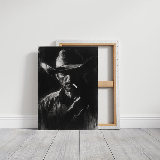 Midnight Cowboy in Charcoal Shadows