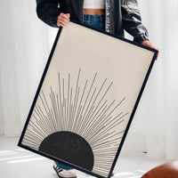 Minimal Black Sunburst Rising