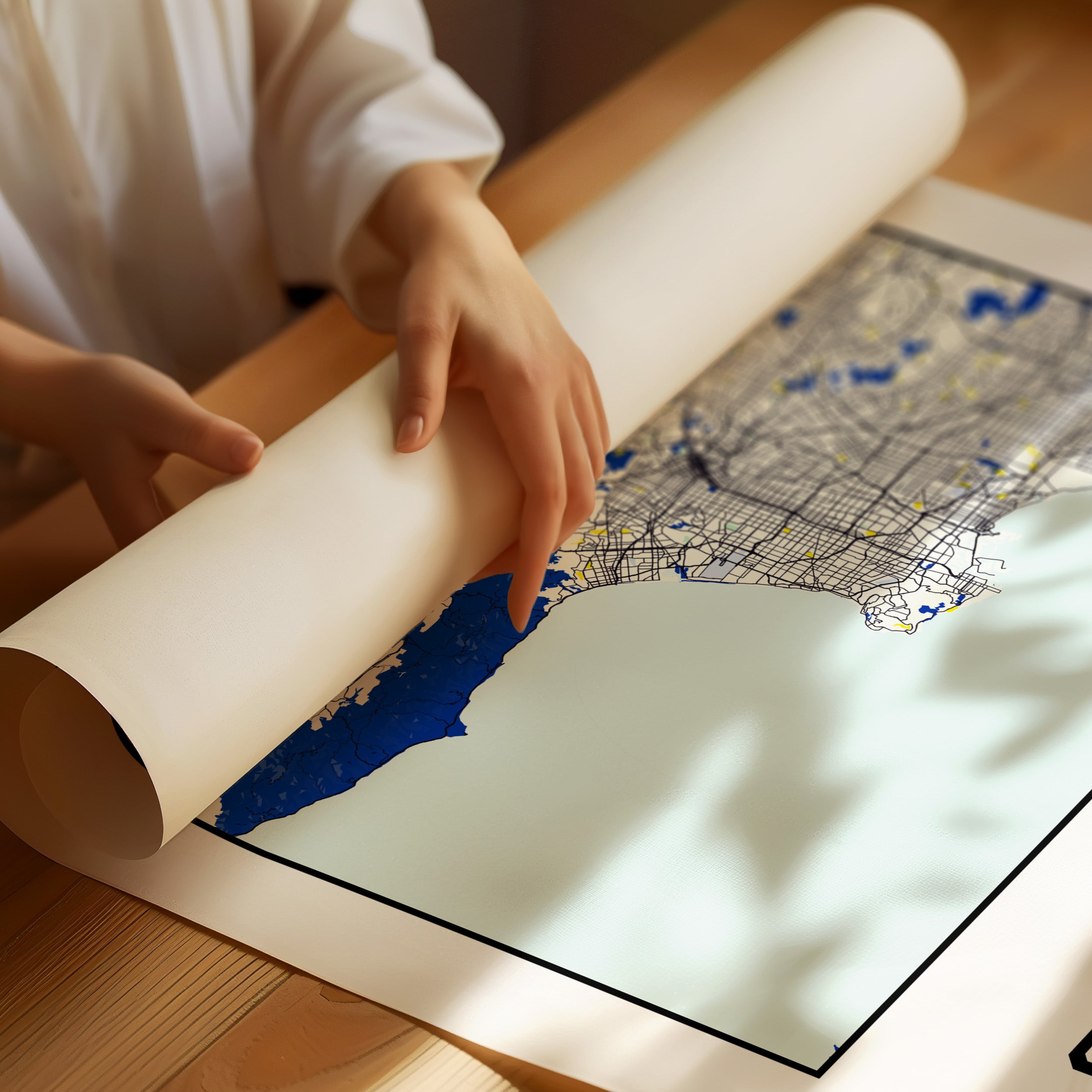 Los Angeles, Mapped in Navy & Gold