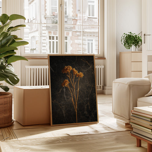 Golden Blooms Against Timeless Stone