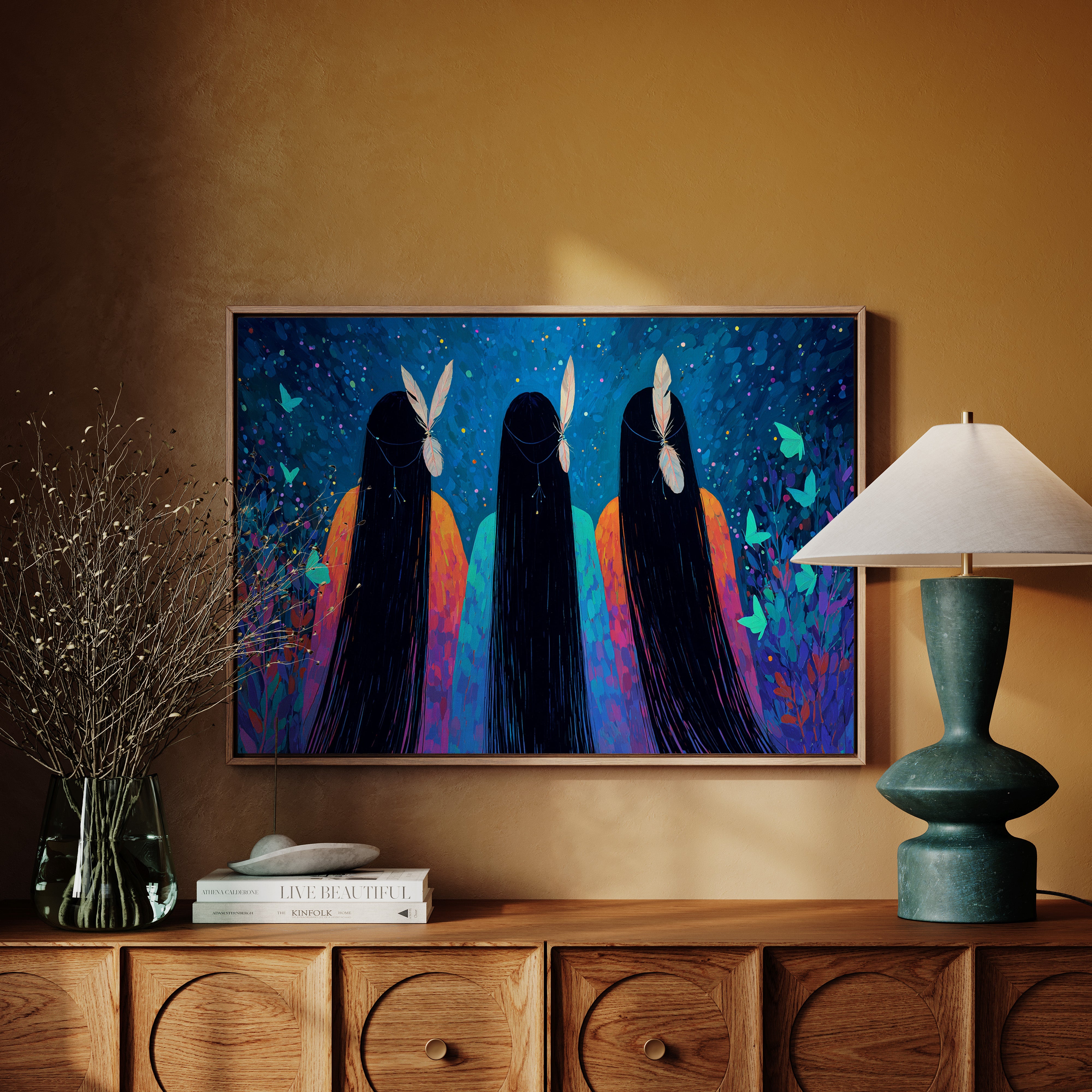 Moonlit Sisters Dance With Butterflies