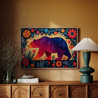 Twilight Bear Among Summer Blooms