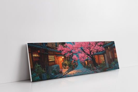 Lantern Street Beneath Cherry Blossoms