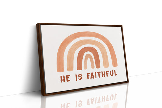 He Is Faithful Boho Rainbow