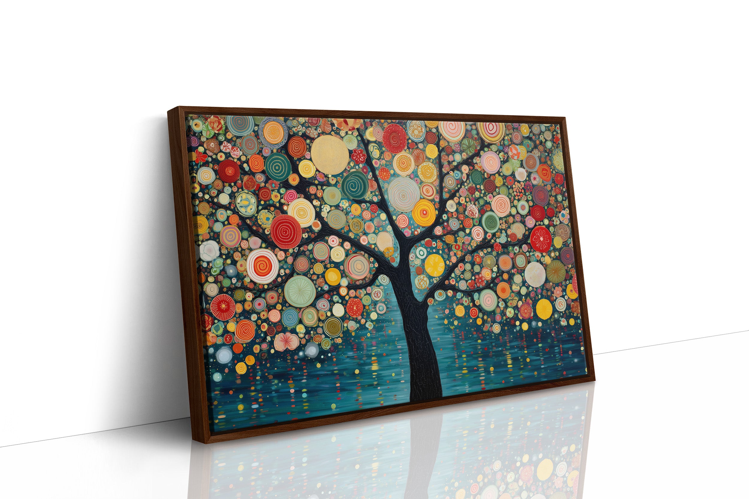 Circles Dance Through Teal Night