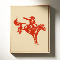 Retro Rodeo Cowboy Print