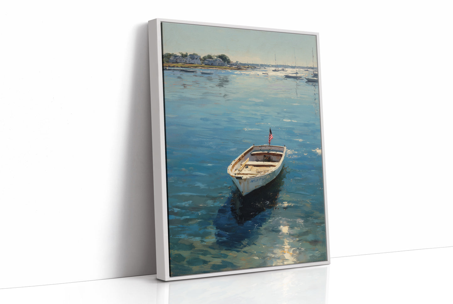 Patriotic Dinghy on Coastal Waters