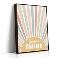 Time To Shine Retro Sunburst Print