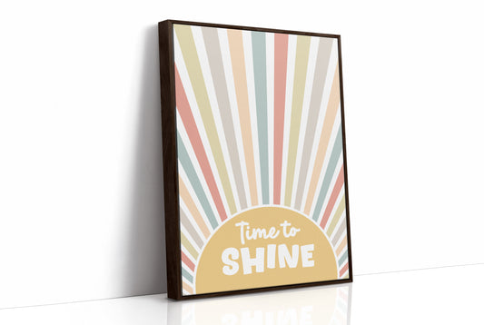 Time To Shine Retro Sunburst Print