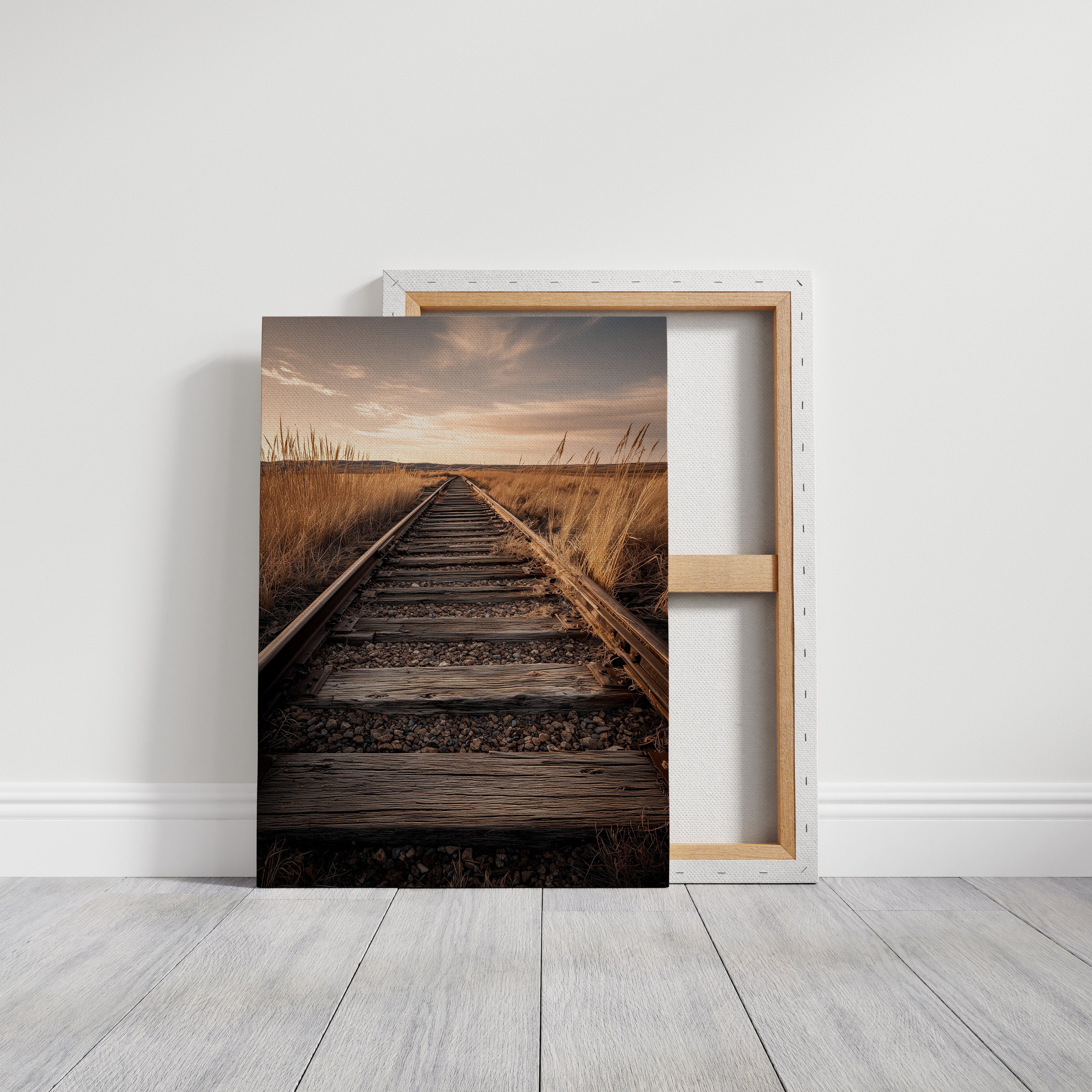 Prairie Tracks Under Golden Sky