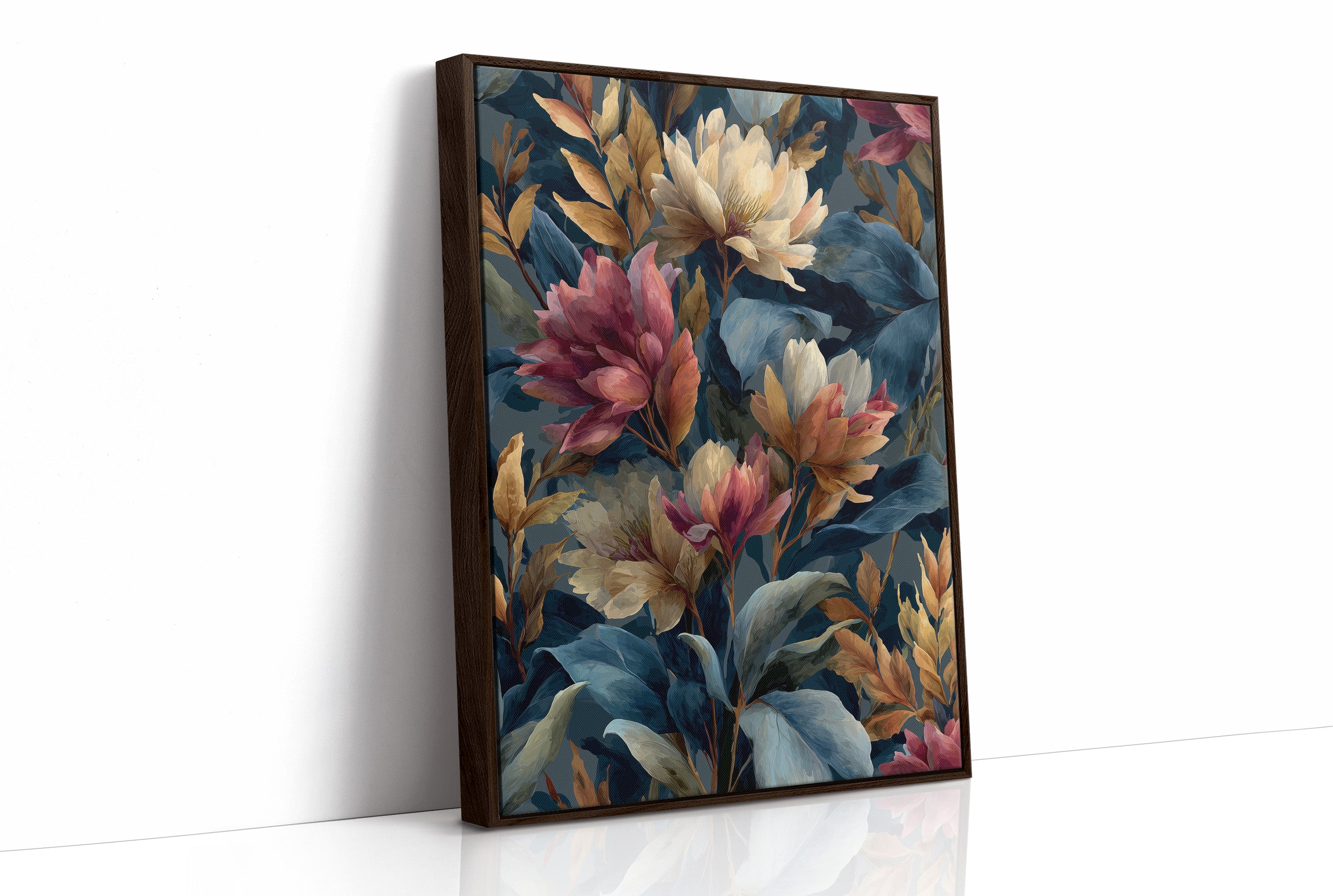 Autumn Magnolias in a Blue Room