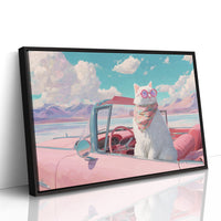 Desert Drive With Pink Skies