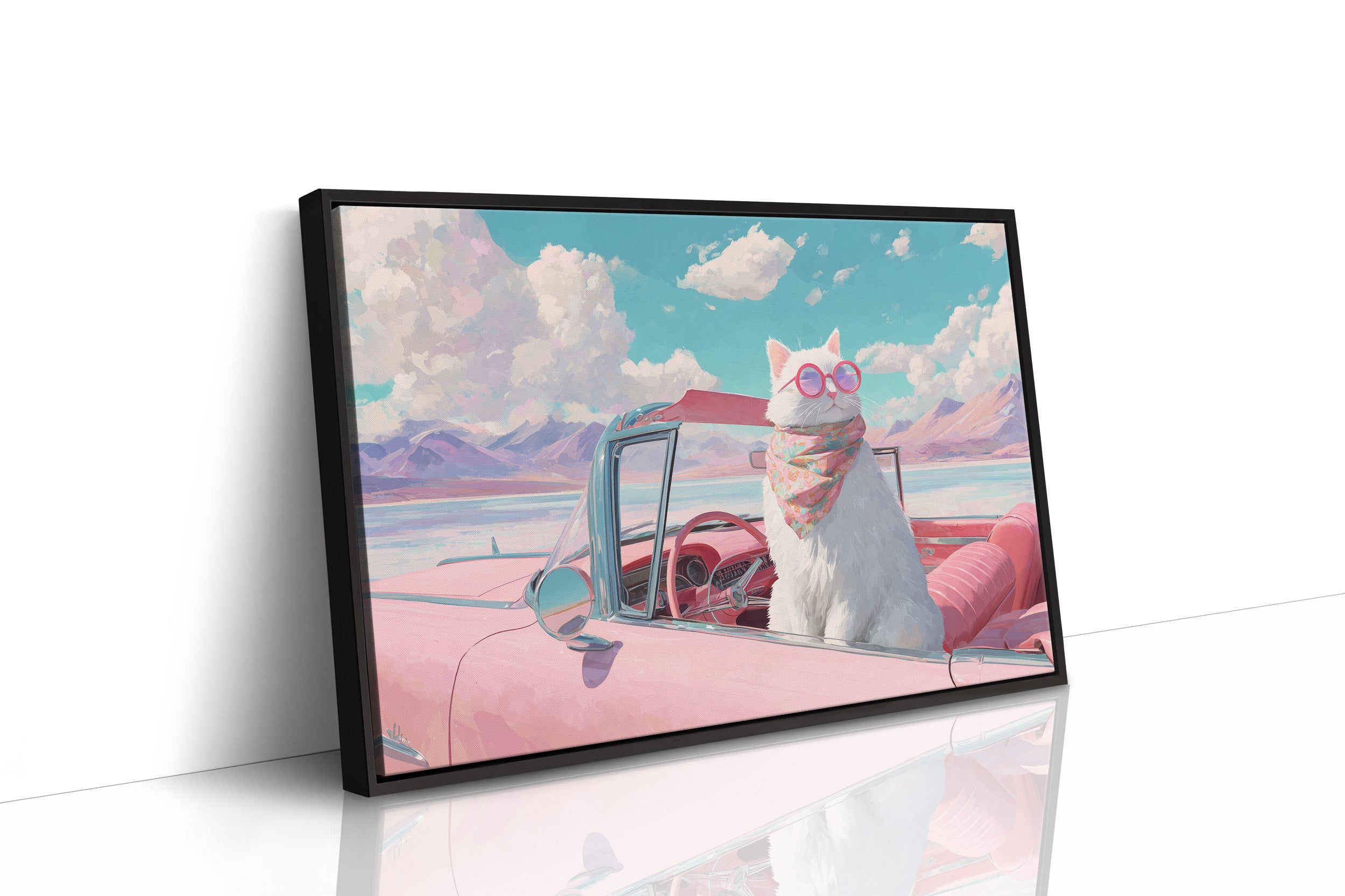 Desert Drive With Pink Skies