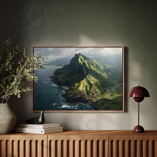 Emerald Peaks Touch Pacific Skies