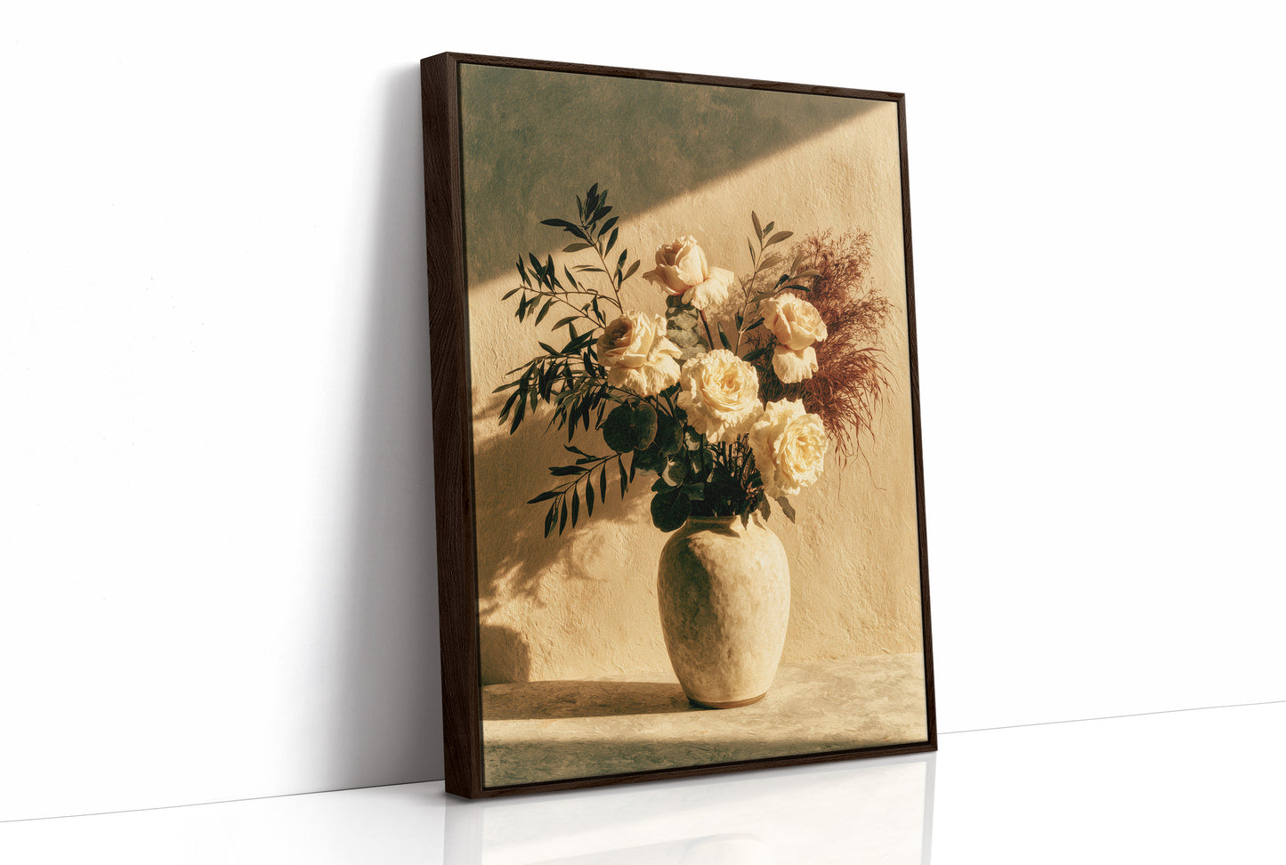 Cream Roses in Golden Shadow