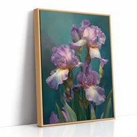 Soft Irises in Teal Light