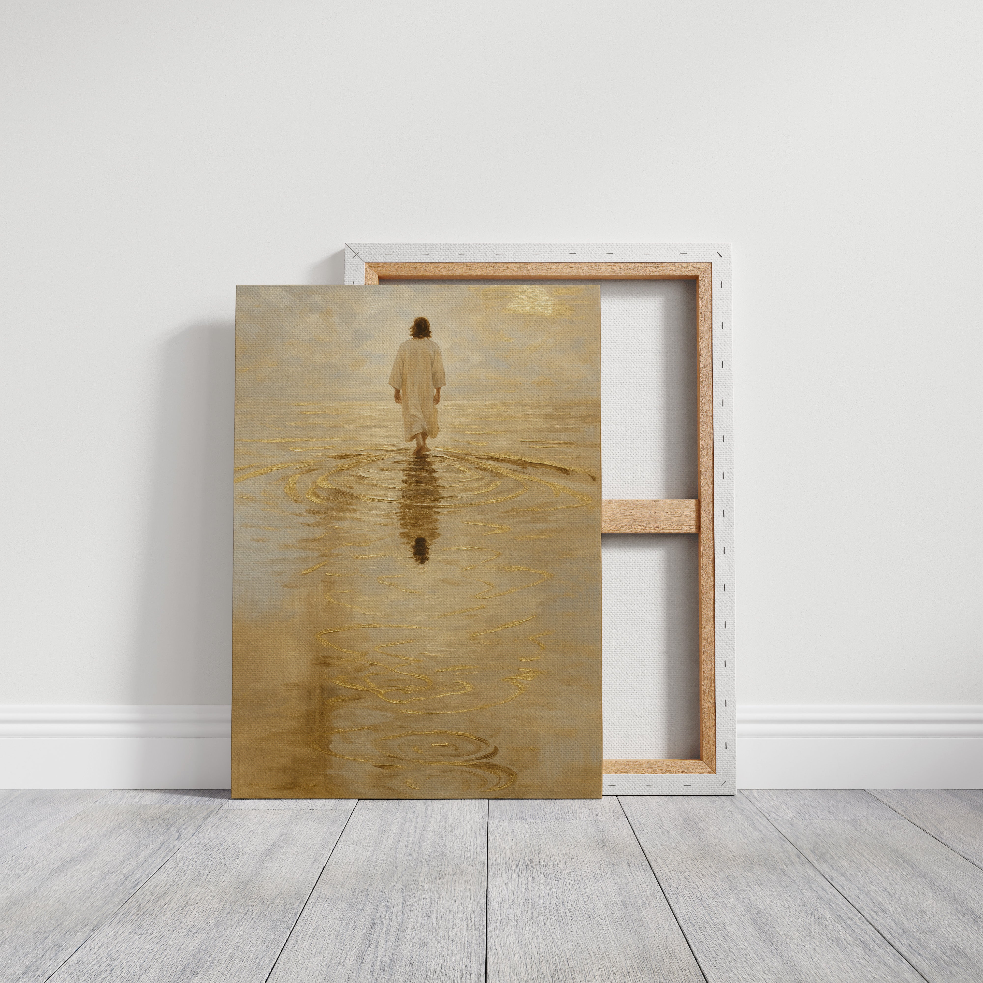 Golden Light Jesus Walking on Water