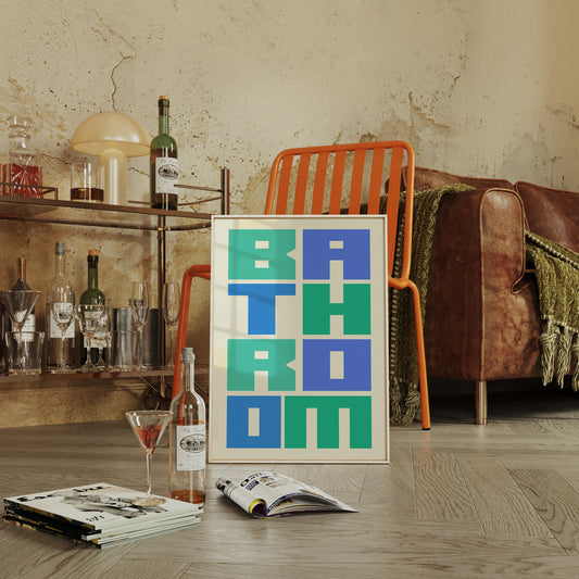 Geometric Letters Dance In Mint Blue