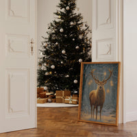 Stag Beneath December's Golden Lights