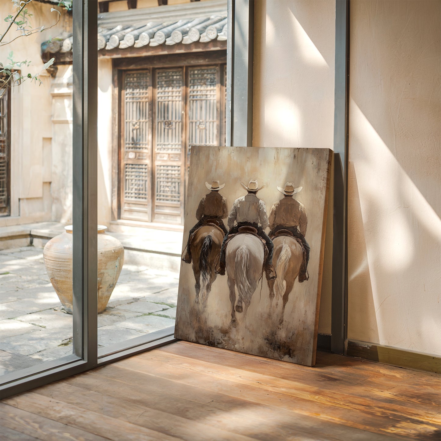 Three Cowboys on Horseback – Western Ranch Wall Art