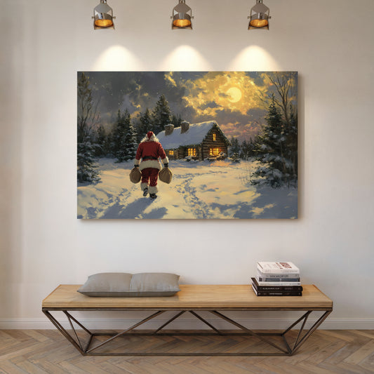 Moonlit Journey To Cabin Warmth
