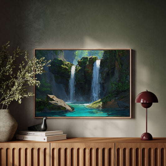 Sacred Waters Dance Between Cliffs