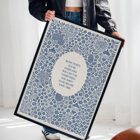 Blue Floral Lantern Quote Print – Slow Down, You’re Doing Fine