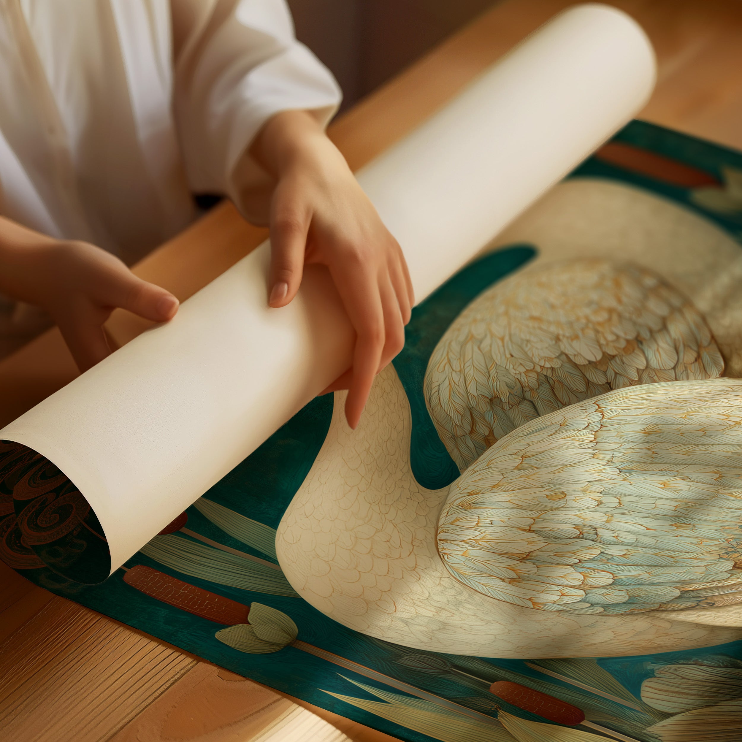 Elegant Duet Against Emerald Waters