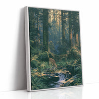 Doe And Fawn At Forest Stream