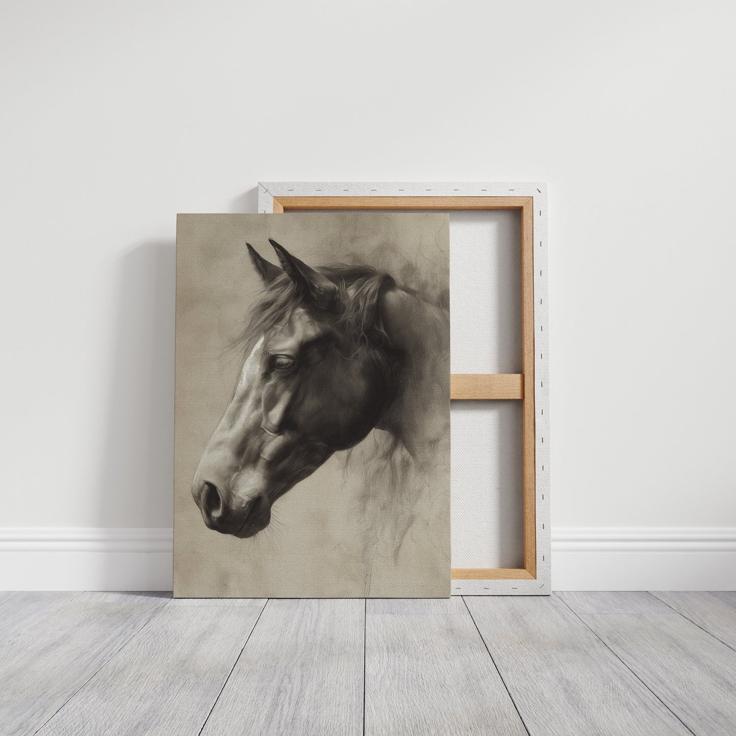 Horse Gaze In Weathered Wood