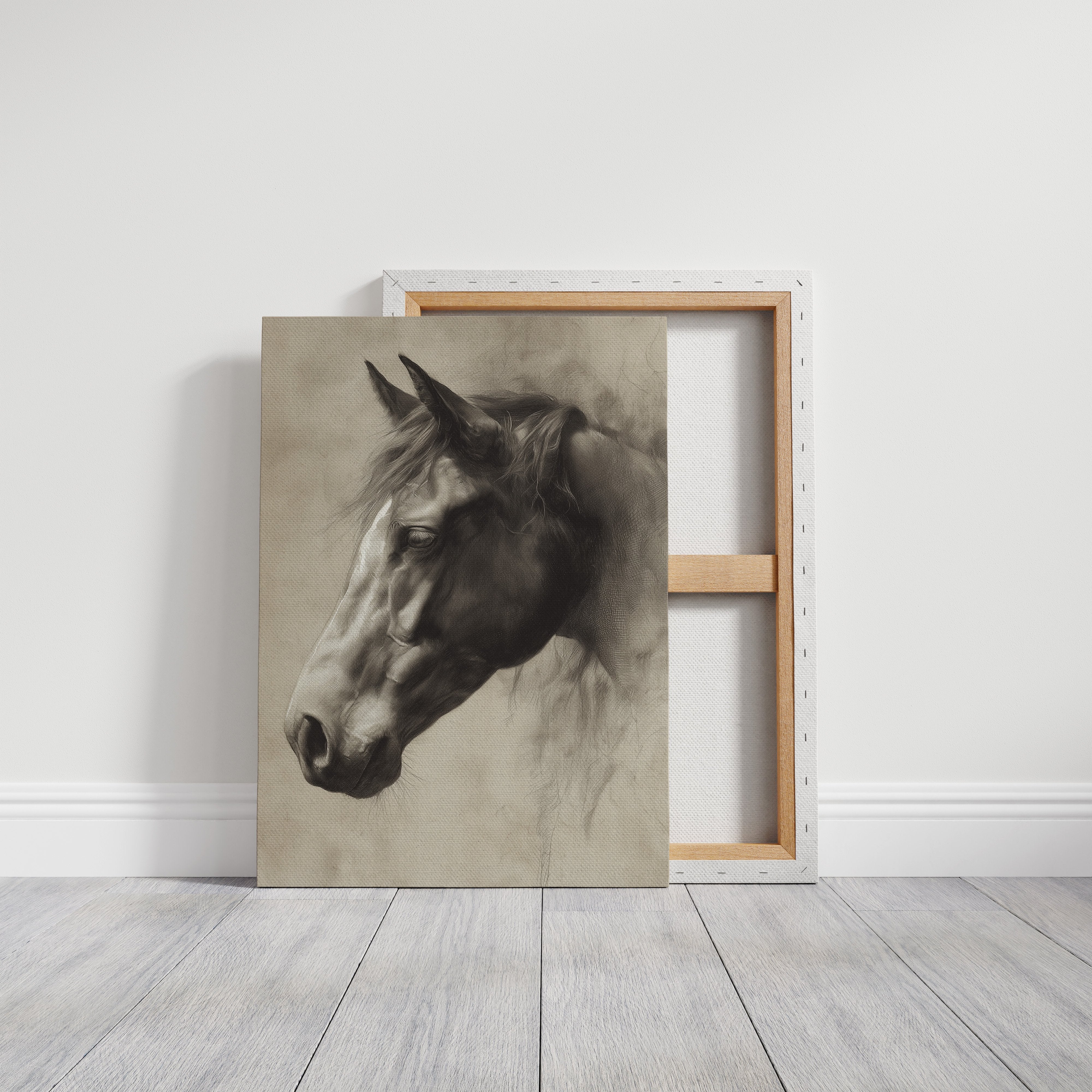 Horse Gaze In Weathered Wood